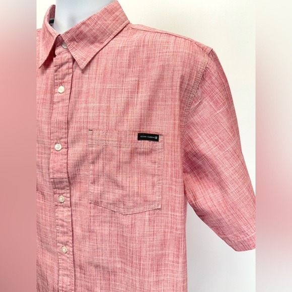 OCEAN CURRENT Men’s Red and white heather short sleeve‎ button down size XL. - Picture 2 of 12